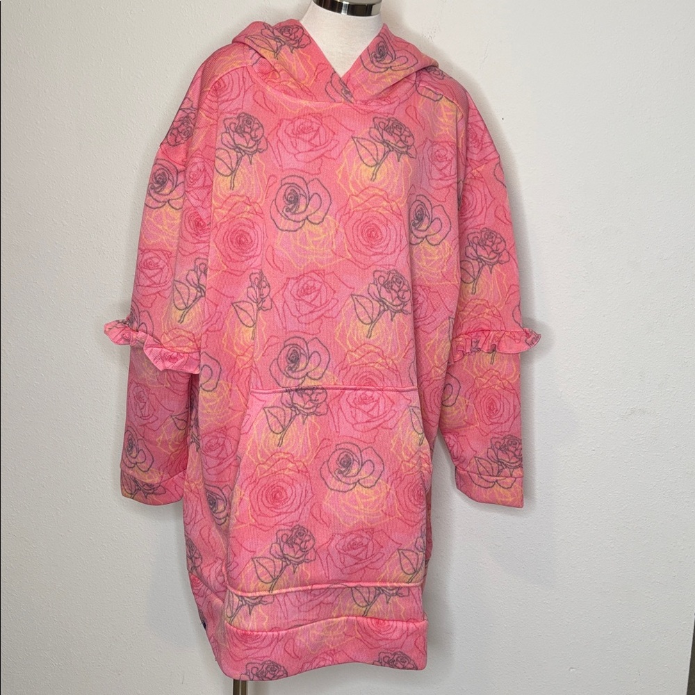 Lug size 3X serenity rose peek-a-boo hoodie sweater